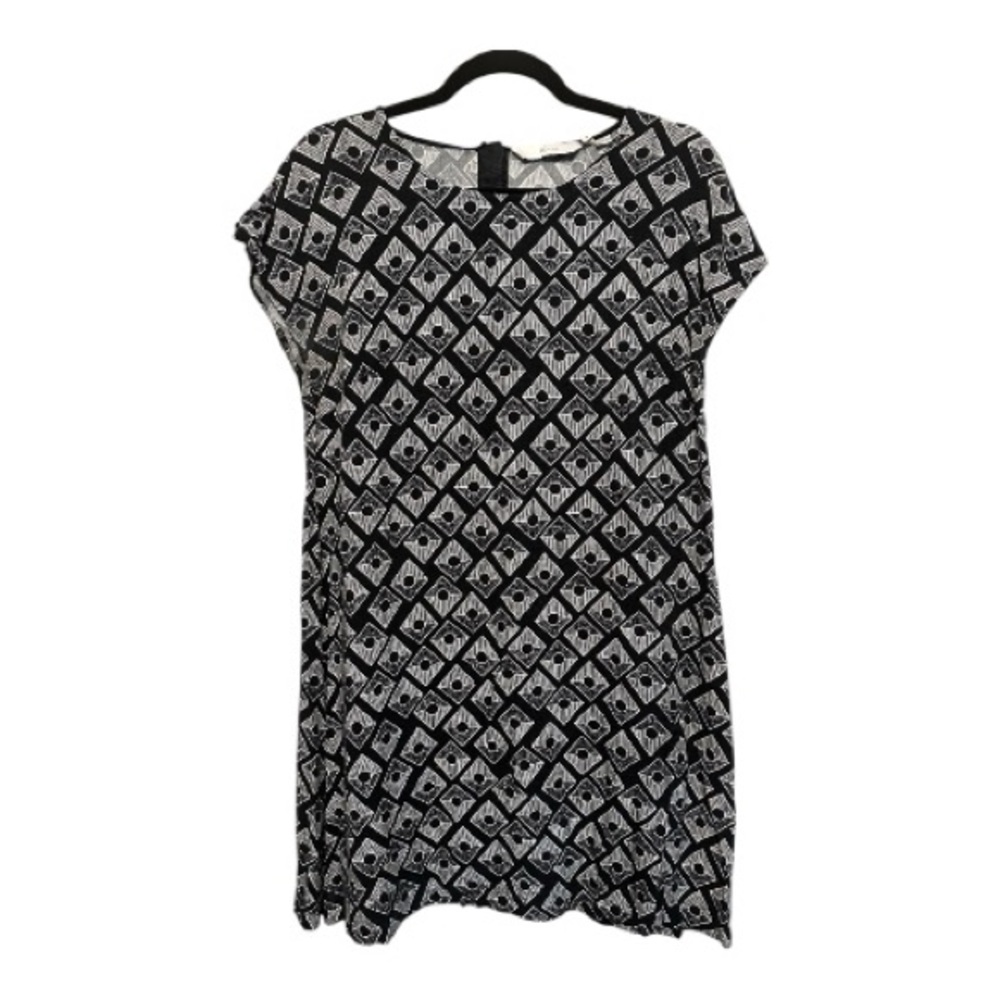 Numph Black and White Geometric Midi Dress Small